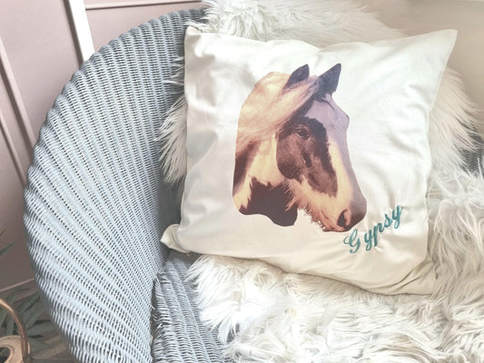 Personalised horse cushion - Pillow supersoft Equestrian Pony Gift