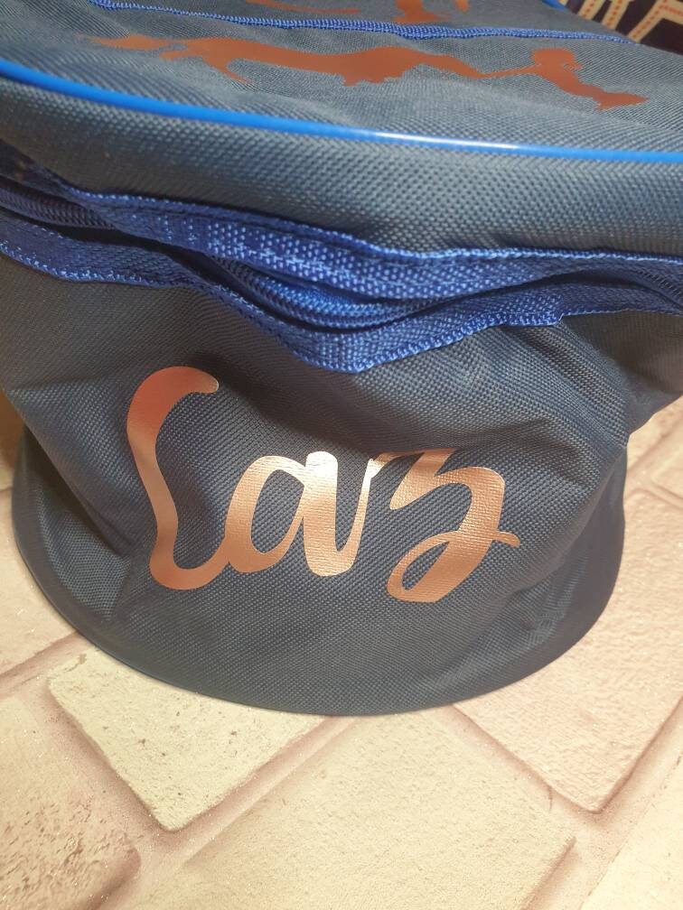 Black Personalised Horse riding -  hat/Helmet and gloves bag (equestrian, Pony) Birthday Gift