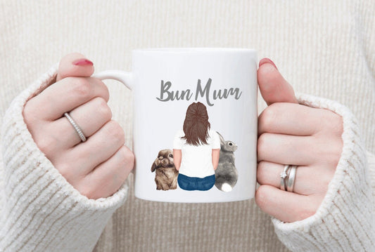 Personlised Bun mum mug - crazy bunny lady, pet mug, rabbit mug... Pick your bunnies birthday Gift