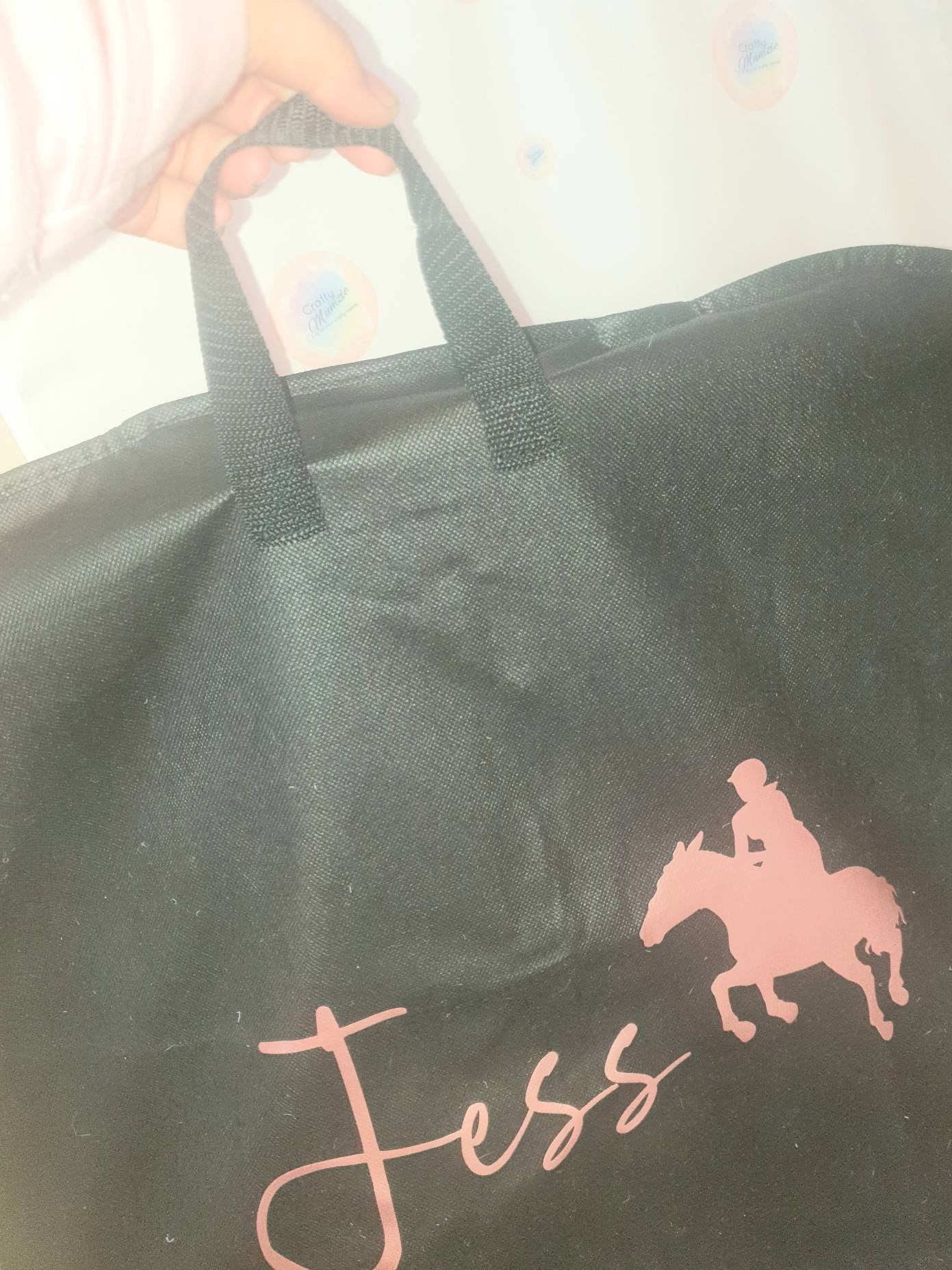 Personalised Equestrian Saddle pad bag - ideal for Pony or Cob Holder, numnah,  horse, pony club, competitions Gift with handle