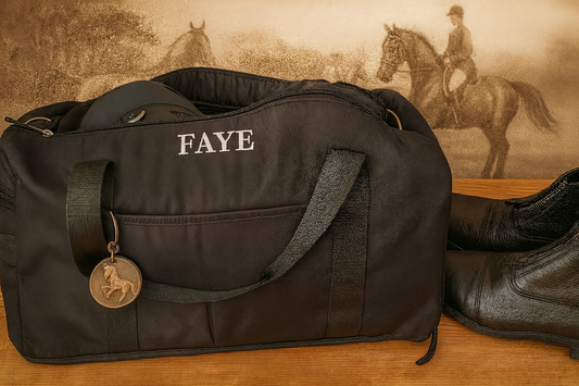Equestrian personalised show bag embroidered